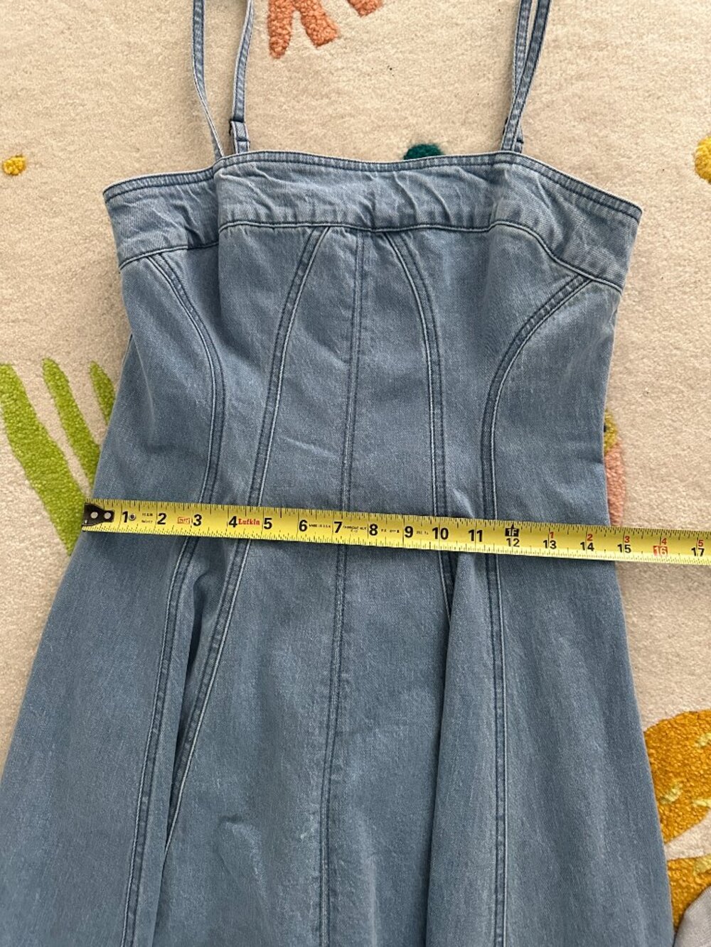 Anthropologie Pilcro Square Neck Seamed Chambray Midi Dress Small NWT - Picture 10 of 13